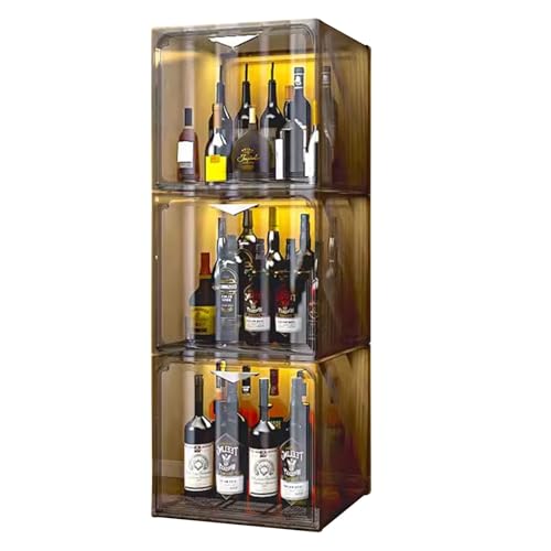 lyxamjrzyp Weinschrank, Weinflaschen-Präsentationsbox, Organizer mit Magnetischer Tür, Geeignet für Wohnzimmer, Bar, Küche (Size : C) von lyxamjrzyp