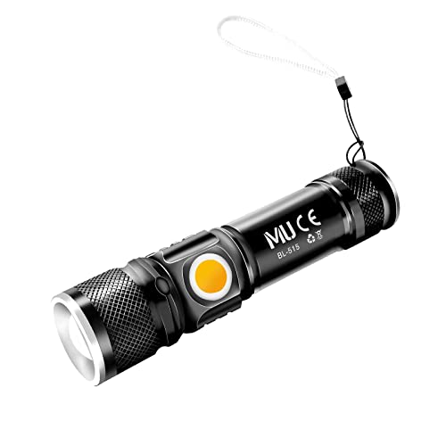 Mulin Wiederaufladbare LED-Taschenlampe, professionelle leistungsstarke LED-Taschenlampe für Militärlager, 10 Tausend Mal, hohe Helligkeit, tragbare LED, verstellbar, hohe Leistung, 1200 mA, 1 Stück von m MU