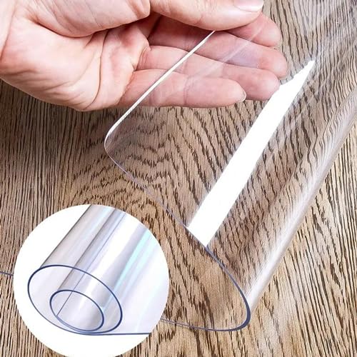 Mayda Tischfolie transparent 1.8 mm- Glasklar Folie Tischschutz - versch. Größen, Individuell Zuschneidbarer - PVC Folie für Tisch - Vielseitig Einsetzbare & Abwaschbare Tischdecke Mayda Tischfolie transparent 1.8 mm- Glasklar Folie Tischschutz - versch. Größen, Individuell Zuschneidbarer - PVC Folie für Tisch - Vielseitig Einsetzbare & Abwaschbare Tischdecke von m Mayda