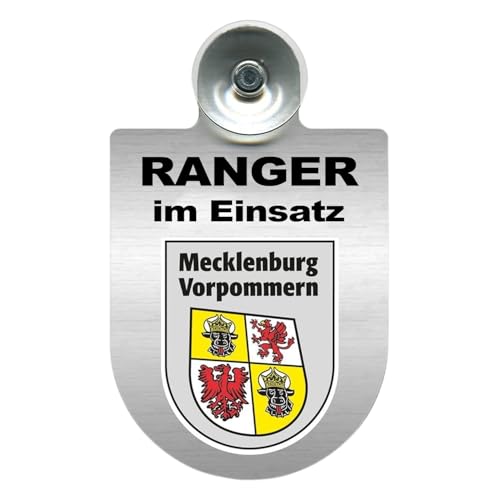 Alu-Dienstschild mit Saugnapf – Ranger im Einsatz - Schild für Auto – individuell mit Wappen – Aluminium – Beruf, Hobby - Forst (Mecklenburg-Vorpommern) von m-creativeworld production