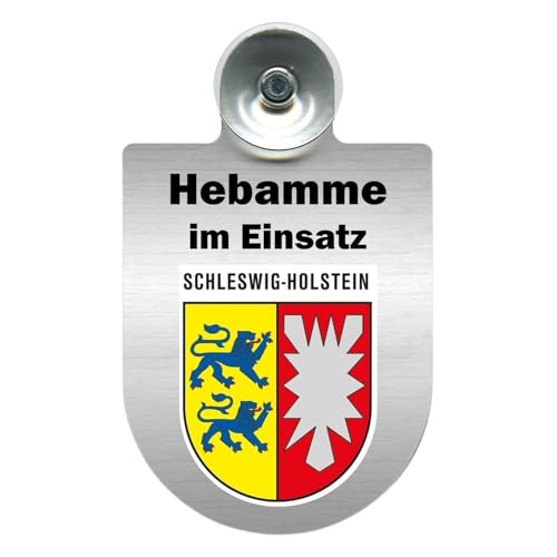 Aluminium Dienstschild mit Saugnapf, Hebamme im Einsatz, für Auto Frontscheibe, Windschutzscheibe, 10x16 cm (Schleswig-Holstein) von m-creativeworld production