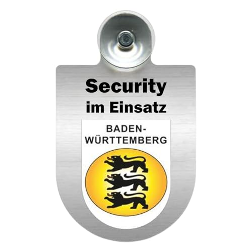 Einsatzschild Security, Alu-Dienstschild mit Saugnapf für Sicherheitsdienst, 16x10 cm, Fahrzeug Auto Windschutzscheibe (Baden-Württemberg) von m-creativeworld production