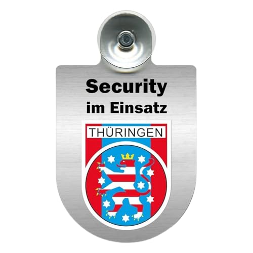 Einsatzschild Security, Alu-Dienstschild mit Saugnapf für Sicherheitsdienst, 16x10 cm, Fahrzeug Auto Windschutzscheibe (Thüringen) von m-creativeworld production