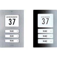41067 Klingelplatte mit Adressfeld, mit Namensschild 3 Familienhaus Edelstahl - M-e Modern-electronics von m-e modern-electronics