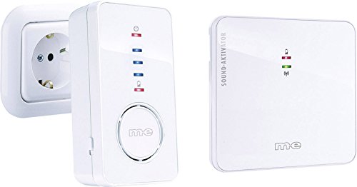m-e modern-electronics 1676611 41156 Funkklingel Komplett-Set beleuchtet, klangaktiv, Weiß von m-e modern-electronics