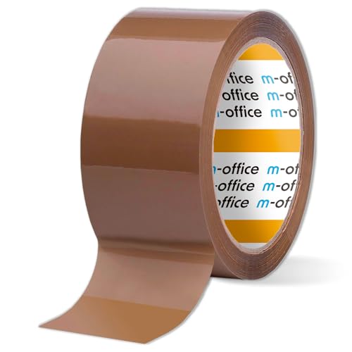 m-office Klebeband, braunes Klebeband, Klebeband, Rolle für Kartonverpackungen, Versand, Umzug und Handwerk, sichere und robuste Versiegelung, Klebeband (1 und, 36 mm x 120 m) von m-office