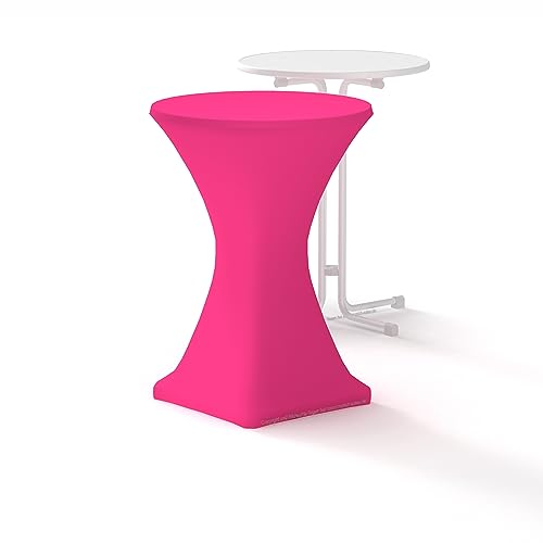 2 x Premium-Stehtischhusse Stretch 80 cm pink, Hotel Qualität 210g m², mit Öko-Tex Siegel, Verstärkung im Fußbereich für Tische mit Ø 80cm - 85cm Durchmesser von m unich sales