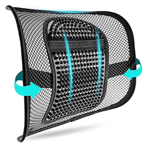m zimoon Lordosenstütze Mesh, Atmungsaktiv Lordosenstütze Stuhl mit Massage-Knoten, Lendenkissen Rückenstütze Taille Rückseite Lendenwirbelstütze für Auto, Bürostuhl, Büro und Arbeit von m zimoon
