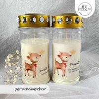 Grablicht, Brennt 3-4 Tage, Leuchte Hell Kleiner Stern, Reh, Sternenkind, Personalisierbar, Name, Spruch, Grabschmuck, Trauerkerze Grablicht, Brennt 3-4 Tage, Leuchte Hell Kleiner Stern, Reh, Sternenkind, Personalisierbar, Name, Spruch, Grabschmuck, Trauerkerze von mARTinaDesignforyou