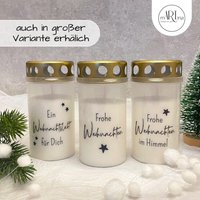 Moderne Grablichter „Sprüche" Für Weihnachten, Set, Auch in Groß, Weihnachtliche Grabkerzen, Text, Gedenkkerze M. Spruch, Weihnachten von mARTinaDesignforyou