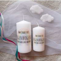 sternenkind/Regenbogenkind Trauerkerze, Am Ende Des Regenbogens ..., Geschenk, Trauer, Gedenkkerze, Beileidsgeschenk, Trost, Grabkerze von mARTinaDesignforyou