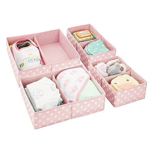 mDesign 2er-Set Aufbewahrungsbox – Organizer in 2 Größen mit jeweils 2 Fächern fürs Kinderzimmer – Aufbewahrungssystem aus Kunstfaser mit ansprechendem Punktemuster – rosafarben/weiß mDesign 2er-Set Aufbewahrungsbox – Organizer in 2 Größen mit jeweils 2 Fächern fürs Kinderzimmer – Aufbewahrungssystem aus Kunstfaser mit ansprechendem Punktemuster – rosafarben/weiß von mDesign