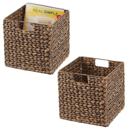 mDesign 2er-Set Aufbewahrungskorb – faltbare Aufbewahrungsbox aus Wasserhyazinthe – Regalkorb mit Flechtmuster – ideal zur Aufbewahrung in Würfelregalen – braun mDesign 2er-Set Aufbewahrungskorb – faltbare Aufbewahrungsbox aus Wasserhyazinthe – Regalkorb mit Flechtmuster – ideal zur Aufbewahrung in Würfelregalen – braun von mDesign