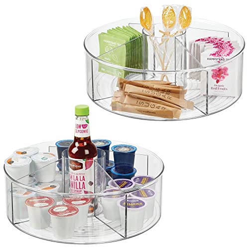 mDesign 2er-Set Drehteller für die Küchentheke, den Vorratsschrank oder Kühlschrank – Lazy Susan mit 5 Fächern aus Kunststoff – Küchenaufbewahrung für Lebensmittel oder Medikamente – durchsichtig mDesign 2er-Set Drehteller für die Küchentheke, den Vorratsschrank oder Kühlschrank – Lazy Susan mit 5 Fächern aus Kunststoff – Küchenaufbewahrung für Lebensmittel oder Medikamente – durchsichtig von mDesign