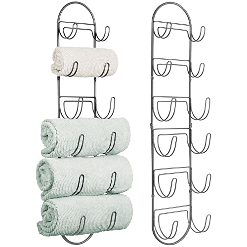 mDesign 2er-Set Handtuchhalter zur Wandmontage – Handtuchablage aus Metall – schickes Badzubehör – auch für das Gäste-WC geeignet – dunkelgrau mDesign 2er-Set Handtuchhalter zur Wandmontage – Handtuchablage aus Metall – schickes Badzubehör – auch für das Gäste-WC geeignet – dunkelgrau von mDesign
