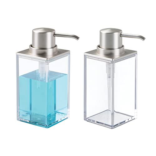 mDesign 2er-Set eckiger Seifenspender wiederbefüllbar – 296 ml Füllmenge – besonders einfach zu dosieren – edler Pumpseifenspender BZW. Lotionspender aus Kunststoff – durchsichtig/mattsilber mDesign 2er-Set eckiger Seifenspender wiederbefüllbar – 296 ml Füllmenge – besonders einfach zu dosieren – edler Pumpseifenspender BZW. Lotionspender aus Kunststoff – durchsichtig/mattsilber von mDesign