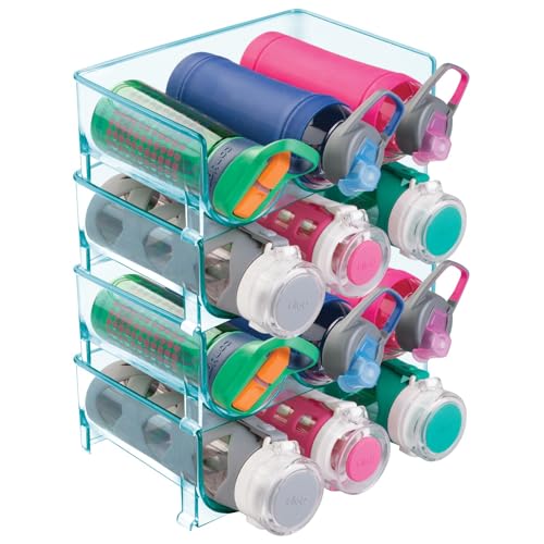 mDesign 4er-Set Flaschenständer – praktisches Flaschenregal zur Aufbewahrung von insgesamt 12 Wasser- oder Weinflaschen – stapelbarer Organizer aus BPA-freiem Kunststoff – meerblau mDesign 4er-Set Flaschenständer – praktisches Flaschenregal zur Aufbewahrung von insgesamt 12 Wasser- oder Weinflaschen – stapelbarer Organizer aus BPA-freiem Kunststoff – meerblau von mDesign
