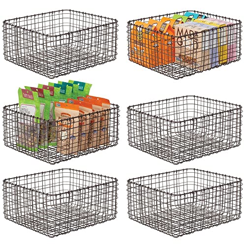 mDesign 6er-Set Allzweckkorb aus Metall – Aufbewahrungskorb für Küche, Vorratskammer etc. – kompakter und universeller Drahtkorb – bronzefarben mDesign 6er-Set Allzweckkorb aus Metall – Aufbewahrungskorb für Küche, Vorratskammer etc. – kompakter und universeller Drahtkorb – bronzefarben von mDesign