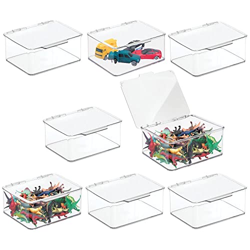 mDesign 8er-Set Spielzeugaufbewahrung – stapelbare Aufbewahrungsbox mit Deckel aus robustem Kunststoff – zum Bastel- und Spielsachen verstauen im Kinderzimmer – durchsichtig von mDesign