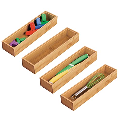 mDesign Aufbewahrungsbox für die Küche – rechteckige Schubladenbox aus Holz – stapelbarer Schubladen Organizer für Besteck und Küchenutensilien – 4er-Set – naturfarben mDesign Aufbewahrungsbox für die Küche – rechteckige Schubladenbox aus Holz – stapelbarer Schubladen Organizer für Besteck und Küchenutensilien – 4er-Set – naturfarben von mDesign