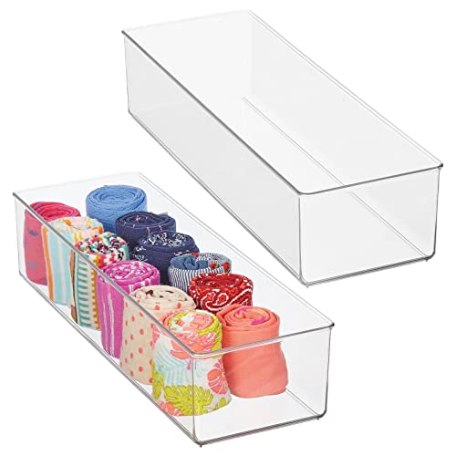 mDesign Aufbewahrungsbox– praktische Schrankbox für das Schlafzimmer – idealer Organizer für Kleidung und Accessoires aus BPA-freiem Kunststoff – 2er-Set – durchsichtig von mDesign