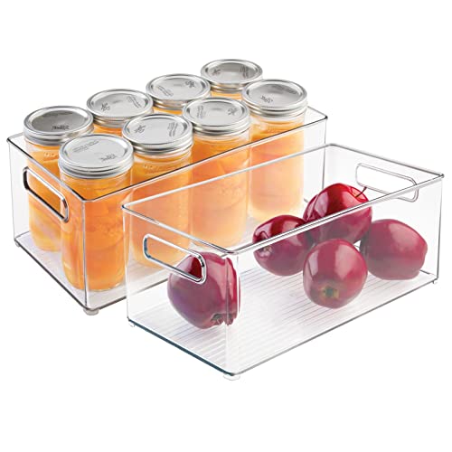 mDesign Aufbewahrungsbox transparent – ideal zur Küchen Ablage, im Küchenschrank oder als Kühlschrankbox – 2er-Pack von mDesign