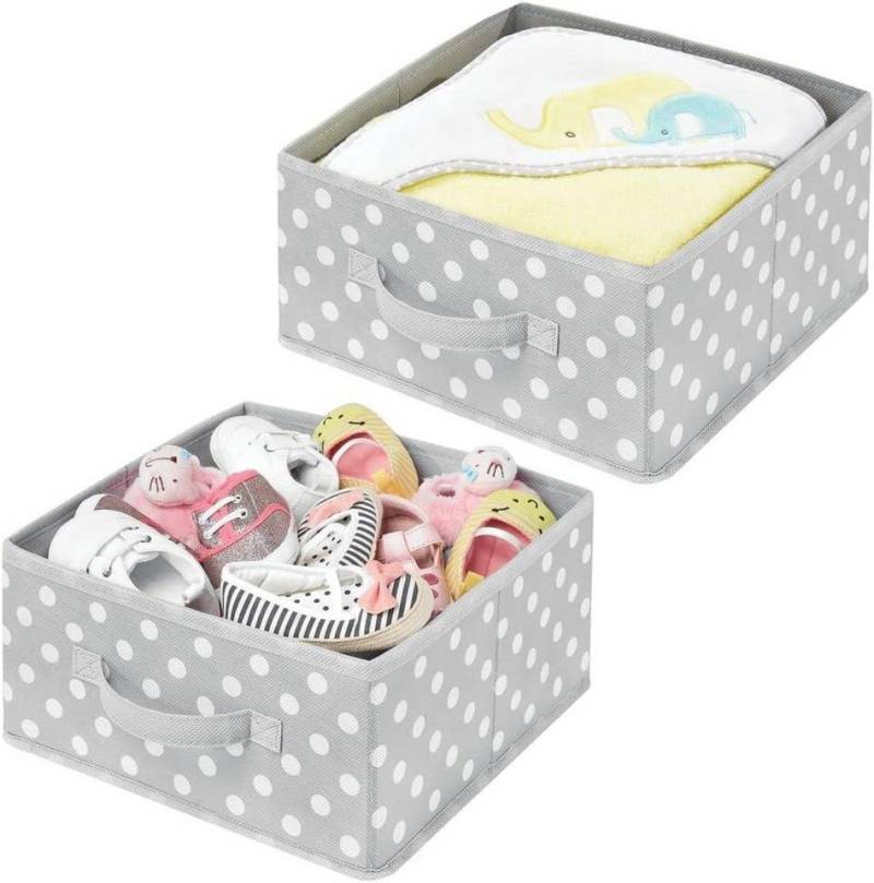 mDesign Aufbewahrungssystem 2er-Set Aufbewahrungsboxen gepunktet mDesign Stoffbox aus Kunstfaser mDesign Aufbewahrungssystem 2er-Set Aufbewahrungsboxen gepunktet mDesign Stoffbox aus Kunstfaser von mDesign