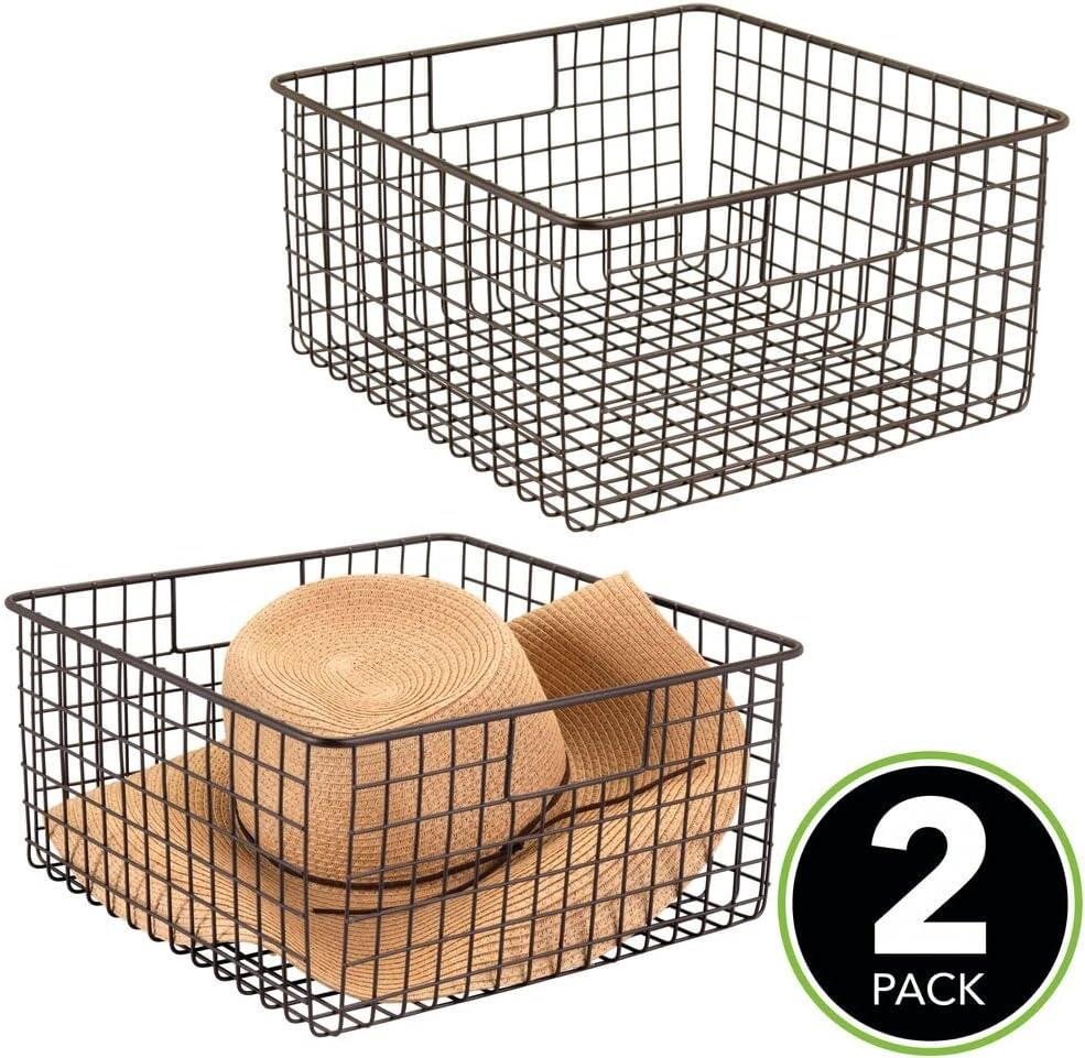 mDesign Aufbewahrungssystem Allzweckkorb Set bronze 2 Stück Drahtkorb Aufbewahrungskorb Metallko mDesign Aufbewahrungssystem Allzweckkorb Set bronze 2 Stück Drahtkorb Aufbewahrungskorb Metallko von mDesign