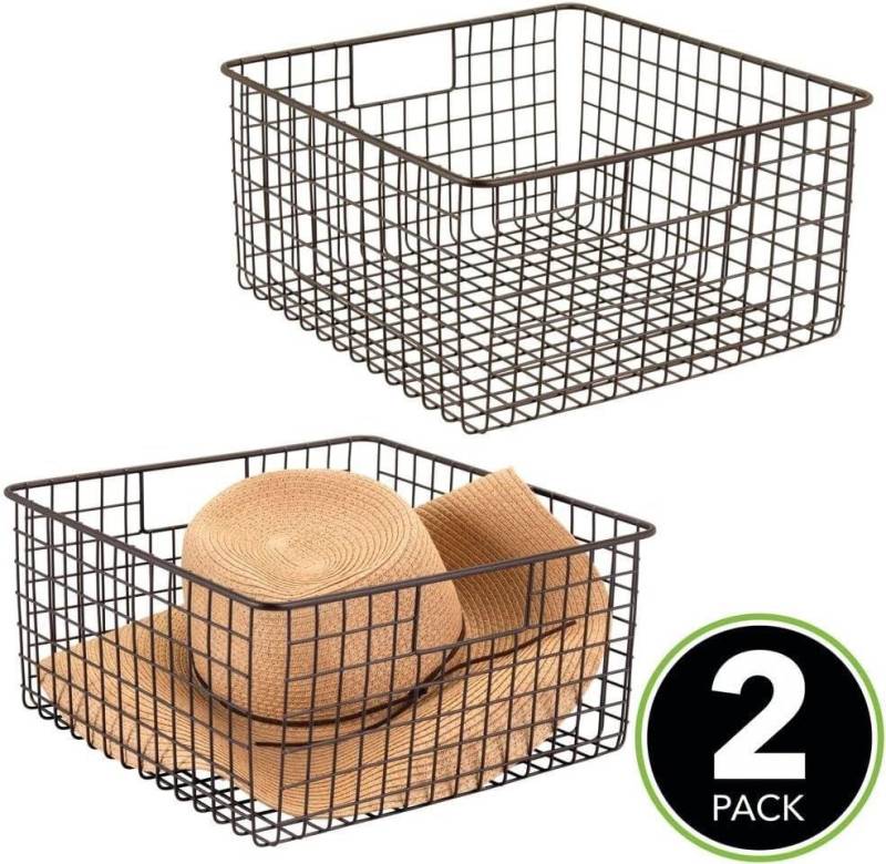 mDesign Aufbewahrungssystem Allzweckkorb Set bronze 2 Stück Drahtkorb Aufbewahrungskorb Metallko mDesign Aufbewahrungssystem Allzweckkorb Set bronze 2 Stück Drahtkorb Aufbewahrungskorb Metallko von mDesign