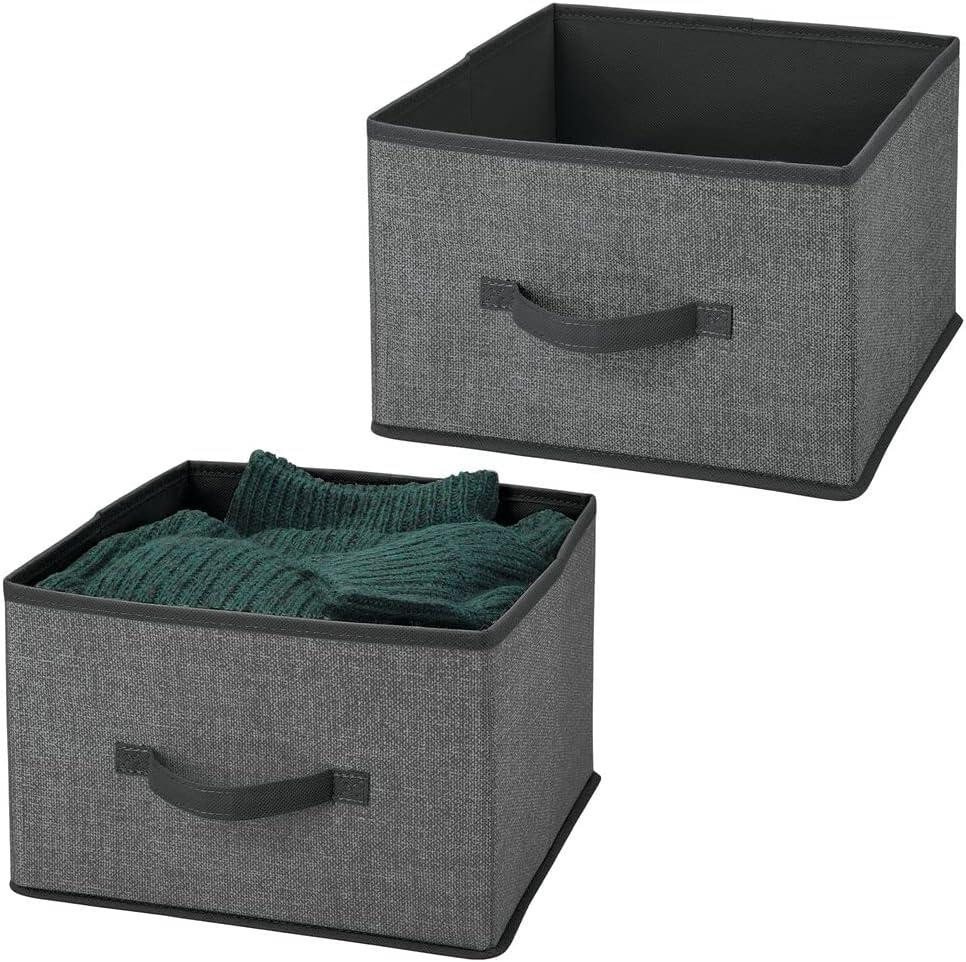 mDesign Aufbewahrungssystem Aufbewahrungsbox Stoffbox 2er Set mit Griff Kunstfaser mDesign Grau mDesign Aufbewahrungssystem Aufbewahrungsbox Stoffbox 2er Set mit Griff Kunstfaser mDesign Grau von mDesign