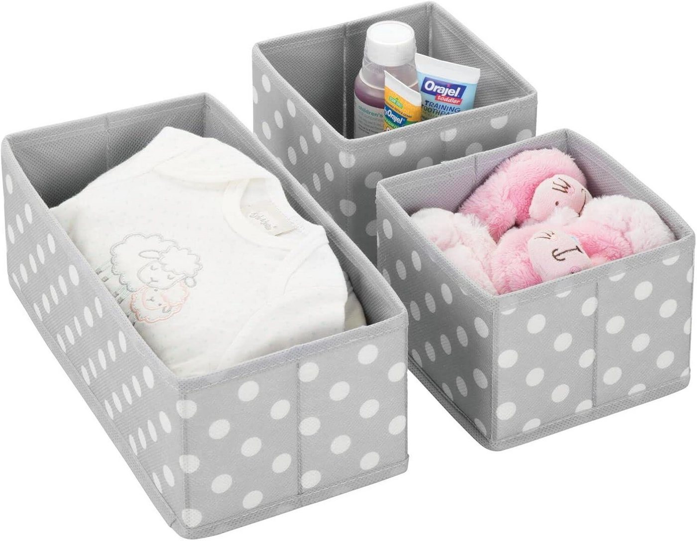 mDesign Aufbewahrungssystem Aufbewahrungsbox Stoffkisten Organizer mDesign 3er Set hellgrau/weiß mDesign Aufbewahrungssystem Aufbewahrungsbox Stoffkisten Organizer mDesign 3er Set hellgrau/weiß von mDesign