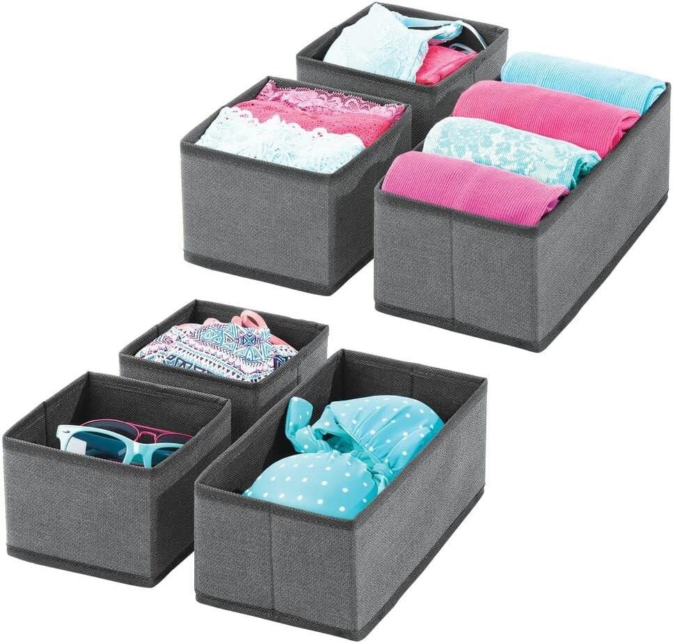 mDesign Aufbewahrungssystem Aufbewahrungsbox Stoffkisten Organizer mDesign 6er Set dunkelgrau/sc mDesign Aufbewahrungssystem Aufbewahrungsbox Stoffkisten Organizer mDesign 6er Set dunkelgrau/sc von mDesign