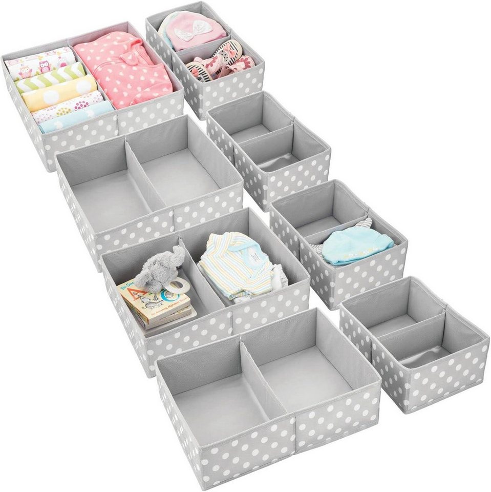 mDesign Aufbewahrungssystem Aufbewahrungsbox Stoffkisten Organizer mDesign 8er Set grau/weiß gep mDesign Aufbewahrungssystem Aufbewahrungsbox Stoffkisten Organizer mDesign 8er Set grau/weiß gep von mDesign