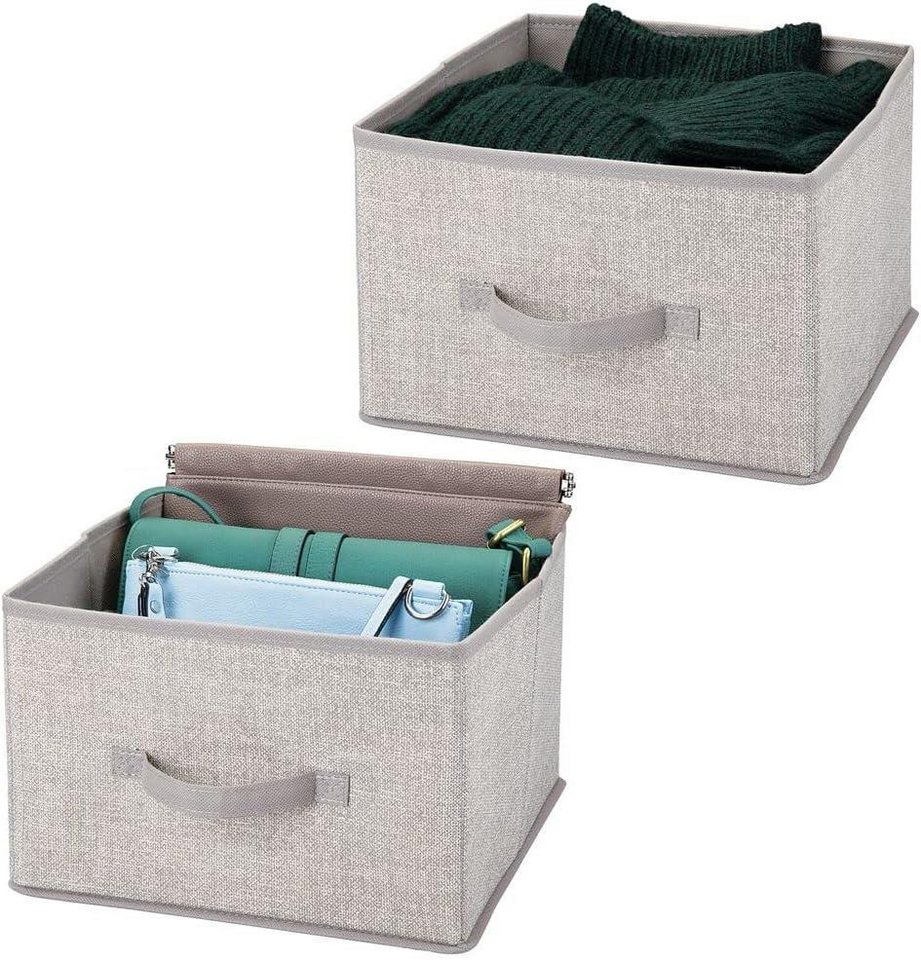 mDesign Aufbewahrungssystem Aufbewahrungsbox mDesign Stoffbox mit Griff Kunstfaser 2er Set hellg mDesign Aufbewahrungssystem Aufbewahrungsbox mDesign Stoffbox mit Griff Kunstfaser 2er Set hellg von mDesign