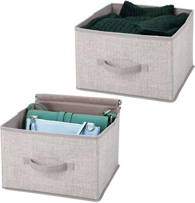 mDesign Aufbewahrungssystem Aufbewahrungsbox mDesign Stoffbox mit Griff Kunstfaser 2er Set hellg mDesign Aufbewahrungssystem Aufbewahrungsbox mDesign Stoffbox mit Griff Kunstfaser 2er Set hellg von mDesign