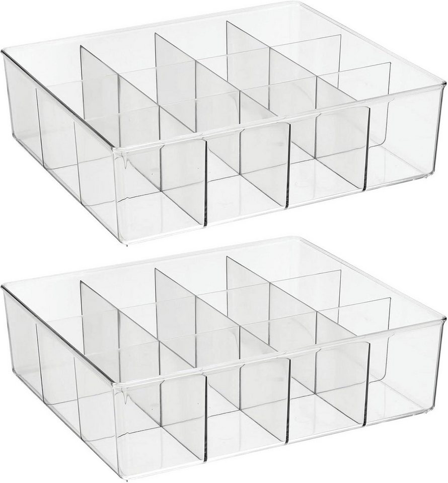 mDesign Aufbewahrungssystem Aufbewahrungsbox mit 12 Fächern 2er Set Schrankbox mDesign transparent mDesign Aufbewahrungssystem Aufbewahrungsbox mit 12 Fächern 2er Set Schrankbox mDesign transparent von mDesign
