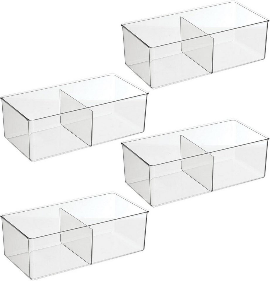 mDesign Aufbewahrungssystem Aufbewahrungsbox mit 2 Fächern 4er Set Schrankbox mDesign transparen mDesign Aufbewahrungssystem Aufbewahrungsbox mit 2 Fächern 4er Set Schrankbox mDesign transparen von mDesign