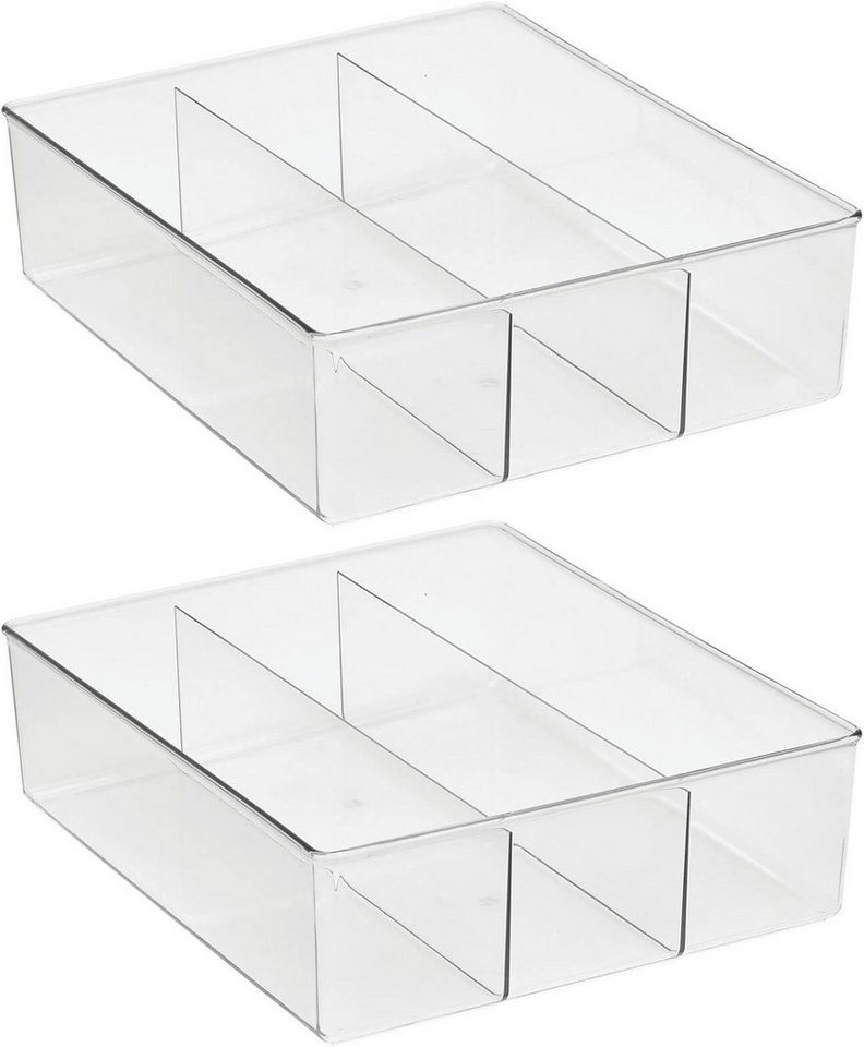 mDesign Aufbewahrungssystem Aufbewahrungsbox mit 3 Fächern 2er Set Schrankbox mDesign transparent mDesign Aufbewahrungssystem Aufbewahrungsbox mit 3 Fächern 2er Set Schrankbox mDesign transparent von mDesign