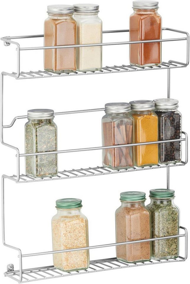 mDesign Aufbewahrungssystem Gewürzregal Küchenregal 3 Ebenen Aufbewahrung mDesign selbstklebend von mDesign