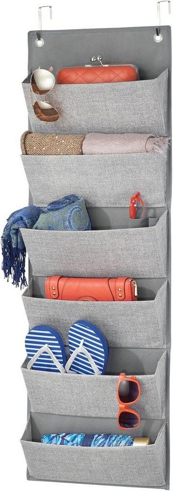 mDesign Aufbewahrungssystem Hängeorganizer 6 Fächer mDesign für Türen + Wand Stofftaschen grau mDesign Aufbewahrungssystem Hängeorganizer 6 Fächer mDesign für Türen + Wand Stofftaschen grau von mDesign