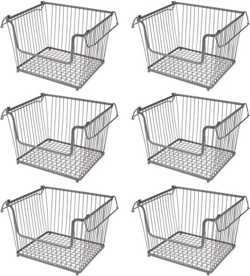 mDesign Aufbewahrungssystem mDesign Ablagebox Gitterbox Aufbewahrungskorb 6er Set Henkel Metall Gr mDesign Aufbewahrungssystem mDesign Ablagebox Gitterbox Aufbewahrungskorb 6er Set Henkel Metall Gr von mDesign