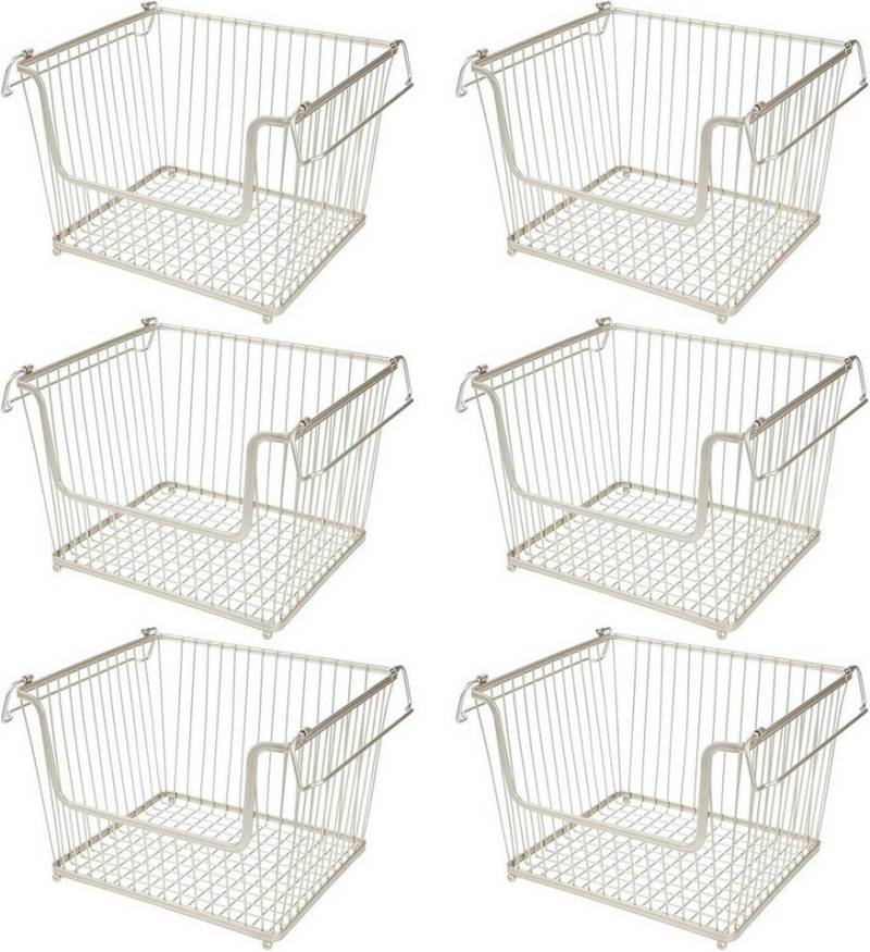 mDesign Aufbewahrungssystem mDesign Ablagebox Gitterbox Drahtkorb Aufbewahrung 6er Set Metall Ma von mDesign