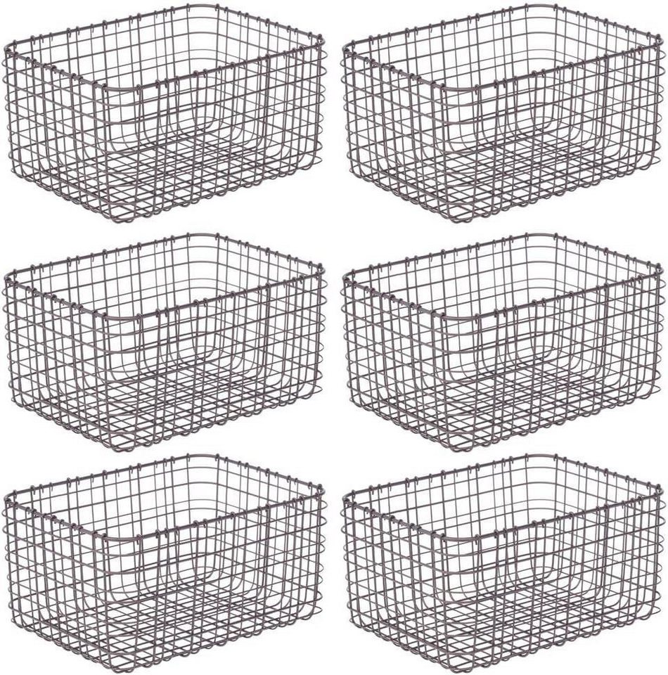 mDesign Aufbewahrungssystem mDesign Allzweckkorb Drahtkorb Aufbewahrung Organizer 6er-Set Metall mDesign Aufbewahrungssystem mDesign Allzweckkorb Drahtkorb Aufbewahrung Organizer 6er-Set Metall von mDesign