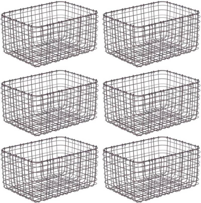 mDesign Aufbewahrungssystem mDesign Allzweckkorb Drahtkorb Aufbewahrung Organizer 6er-Set Metall von mDesign