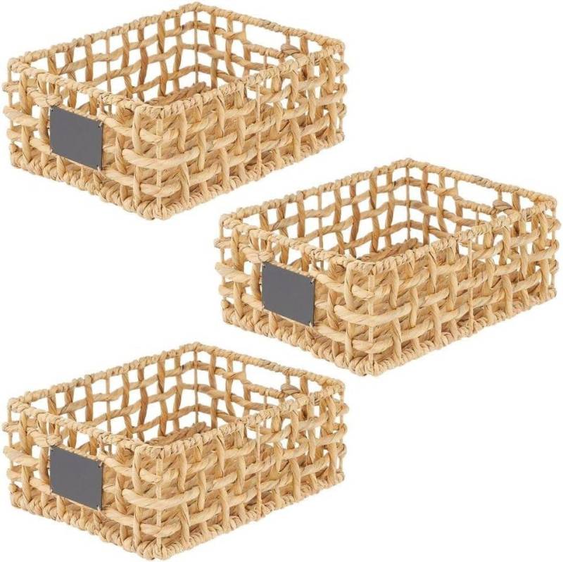 mDesign Aufbewahrungssystem mDesign Aufbewahrung Flechtkorb Schrankkorb Regalbox Organizer 3er S von mDesign