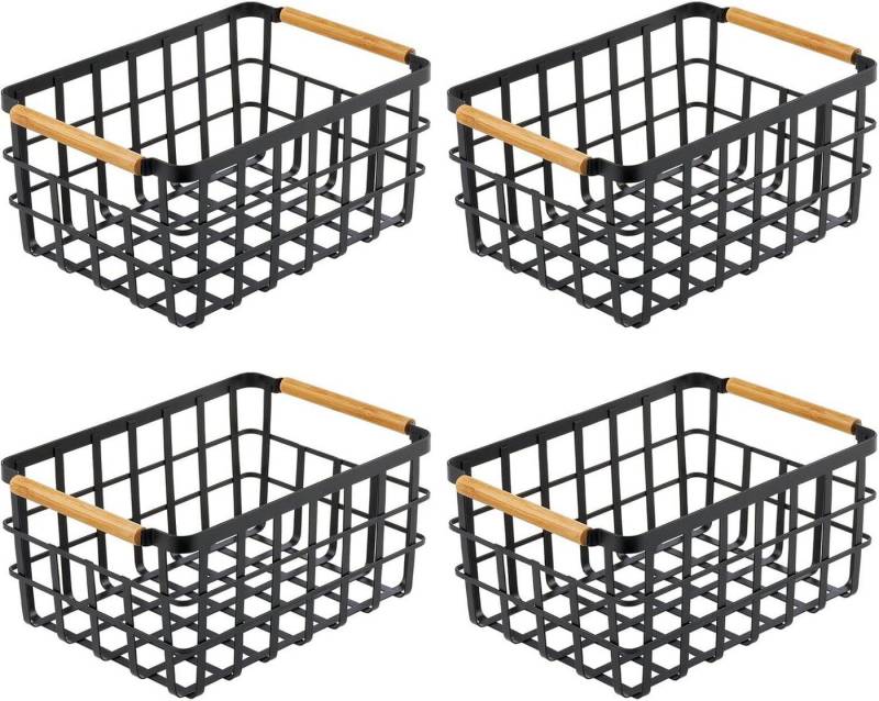 mDesign Aufbewahrungssystem mDesign Drahtkorb Aufbewahrung Organizer Bambusgriff 4er-Set Metall mDesign Aufbewahrungssystem mDesign Drahtkorb Aufbewahrung Organizer Bambusgriff 4er-Set Metall von mDesign