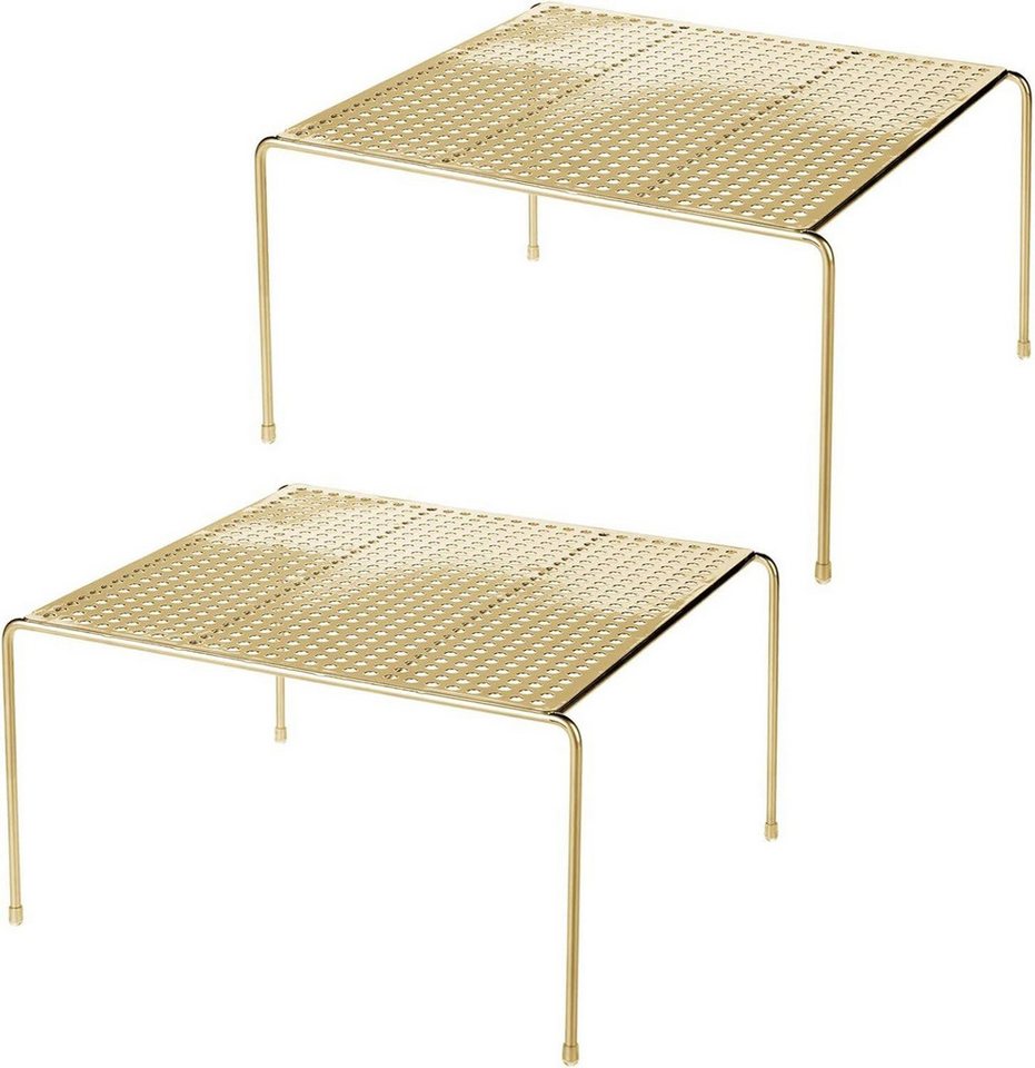 mDesign Aufbewahrungssystem mDesign Geschirrablage 2er Set Metall Messing Freistehendes Tellerrega mDesign Aufbewahrungssystem mDesign Geschirrablage 2er Set Metall Messing Freistehendes Tellerrega von mDesign