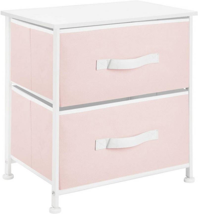 mDesign Aufbewahrungssystem mDesign Nachttisch Kommode Schrank Organizer Stoff Metall MDF Rosa von mDesign