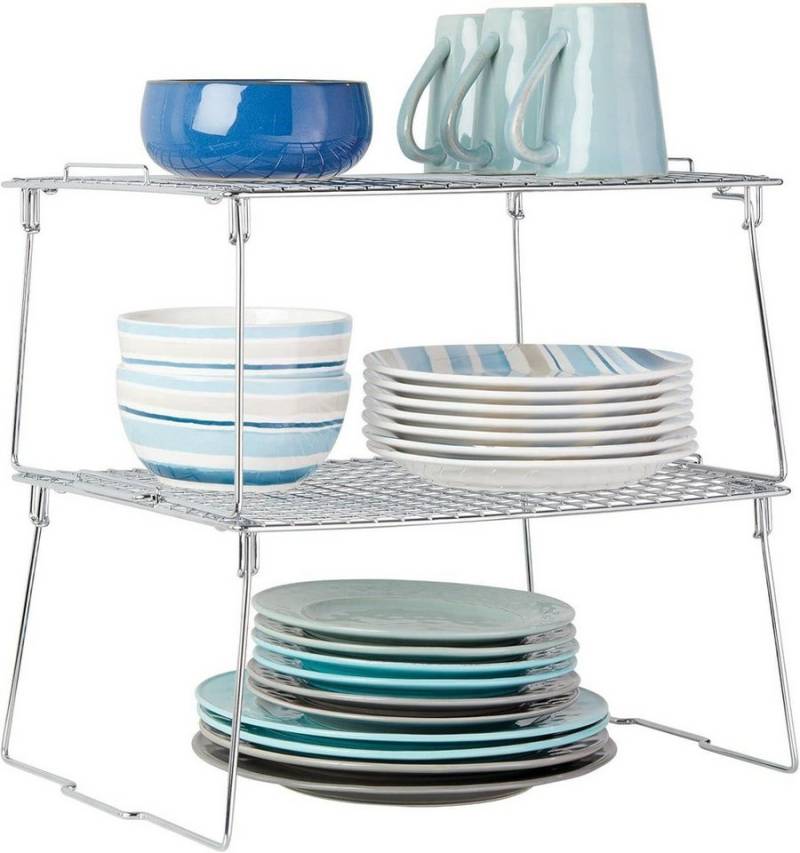 mDesign Aufbewahrungssystem mDesign Stapelregal Regaleinsatz Schrankregal Organizer 2er Set Metall mDesign Aufbewahrungssystem mDesign Stapelregal Regaleinsatz Schrankregal Organizer 2er Set Metall von mDesign