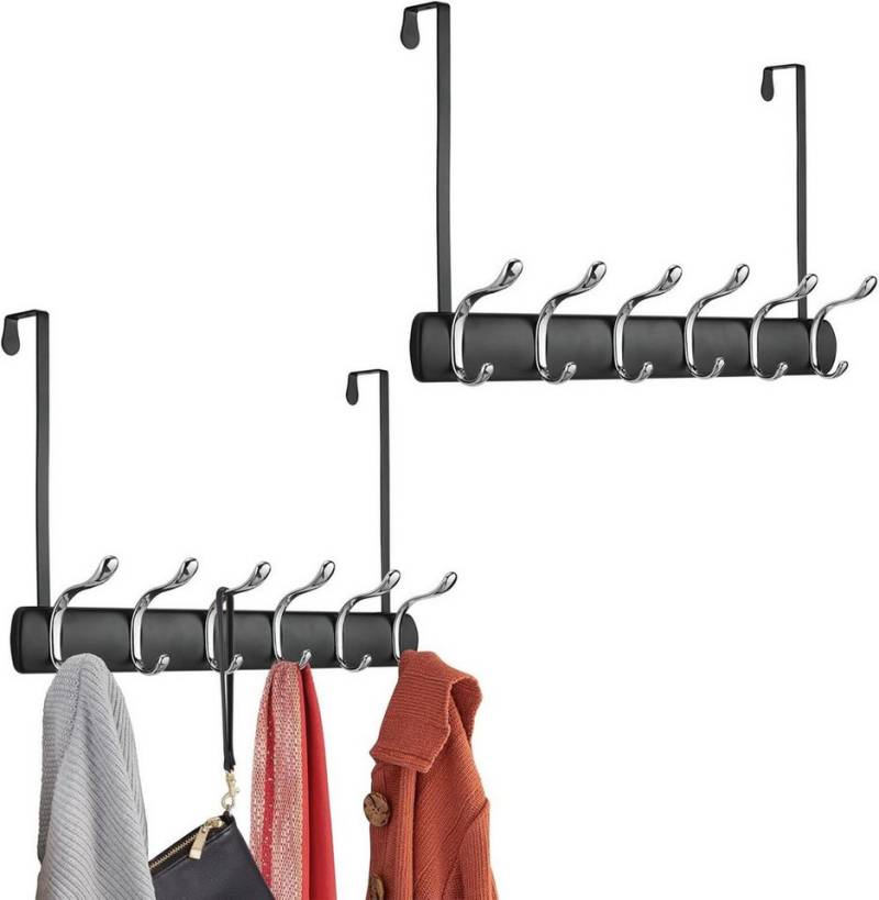 mDesign Aufbewahrungssystem mDesign Türgarderobe Gerdarobenhaken Flurgarderobe 2er Set Metall Schw mDesign Aufbewahrungssystem mDesign Türgarderobe Gerdarobenhaken Flurgarderobe 2er Set Metall Schw von mDesign